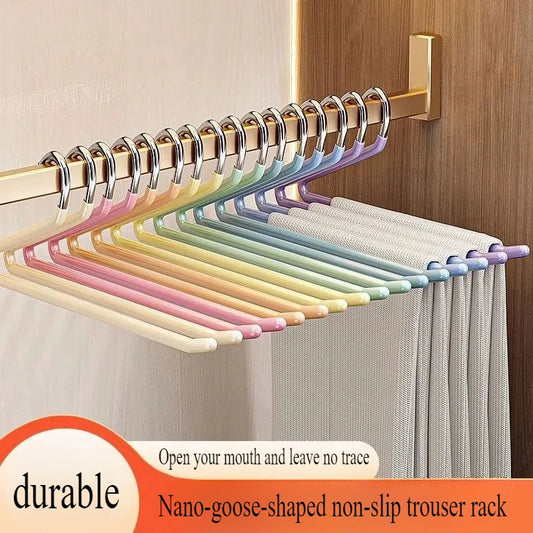 5PCS Goose Type Plastic pants hanger, Multi Layer Storage hanger