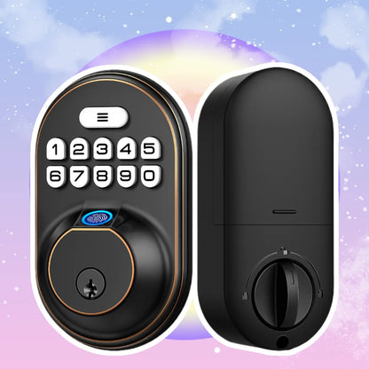 Fingerprint Door Lock Keyless Entry Keypad Deadbolt, Anti Peeping Password for Front Door