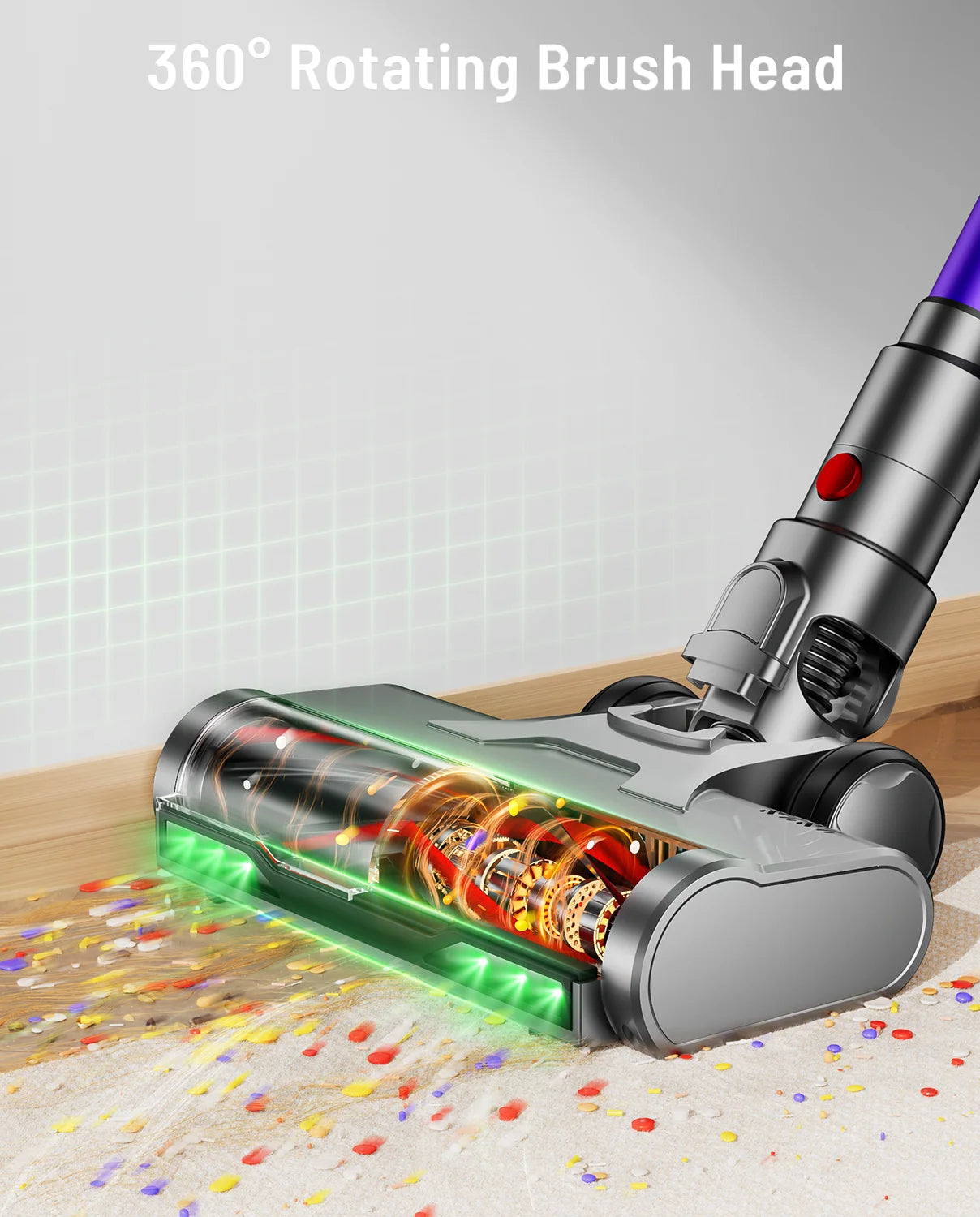 Cordless Vacuum Cleaner 65KPA Strong Suction for Pet Hair and Carpet 70Mins Runtime Household cleaning