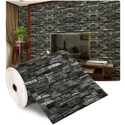 1/5/10M 3D Self-Adhesive Decor Wallpaper Waterproof Imitation Brick