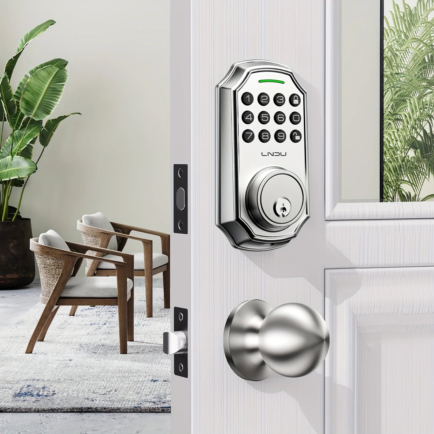Smart Lock  Electronic Keypad Deadbolt Anti-Peeping Password One Touch Auto-Locking Security Door Lock