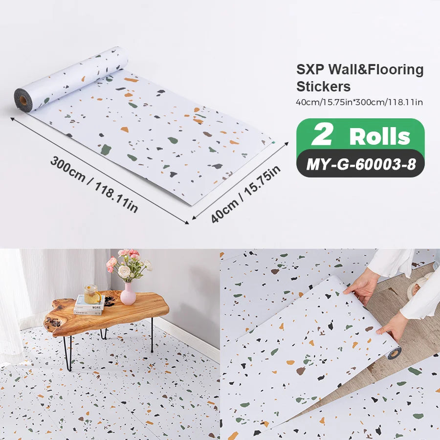 2 Rolls Self-Adhesive Wall and Floor Sticker Peel and Stick 15.75x118.11inch