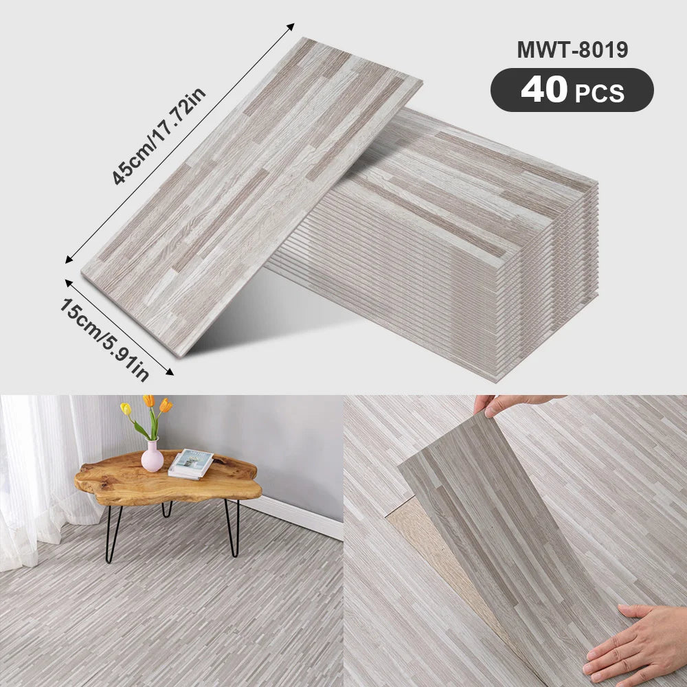 40Pcs SXP Self-Adhesive Wood Grain Strips Peel-and-Stick