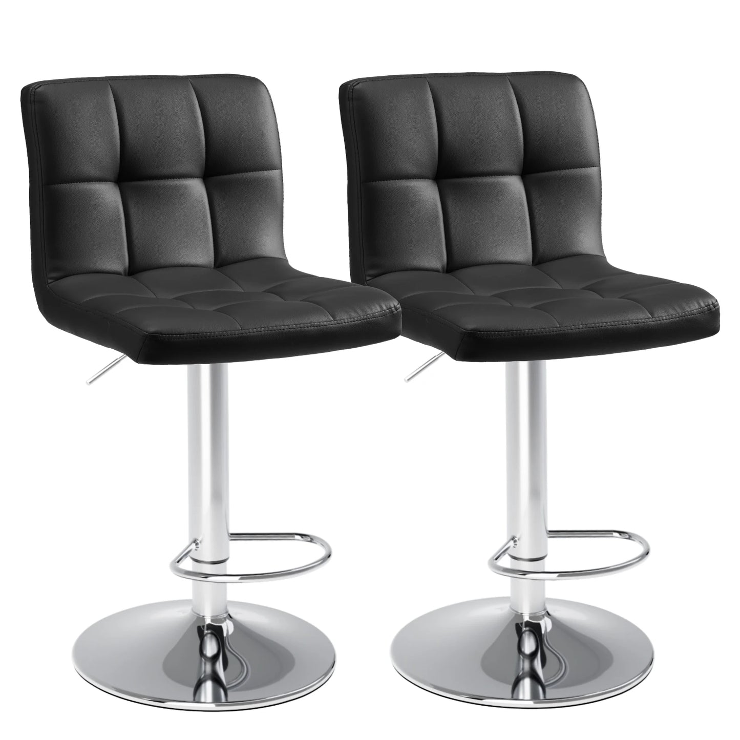 Leather Bar Stools Set of 2,Upholstered Counter Height Bar Stools,SGS Certified Gas Gylinder Comfortbale Backrest