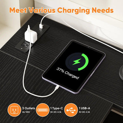 L Shaped Desk with Shelf Drawers 55 Inch Corner Computer Desk