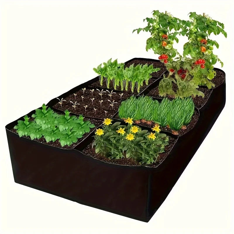 Garden Bed, 128 Gallon 8 Grids Plant Grow Bags, 3x6FT Raised Bed