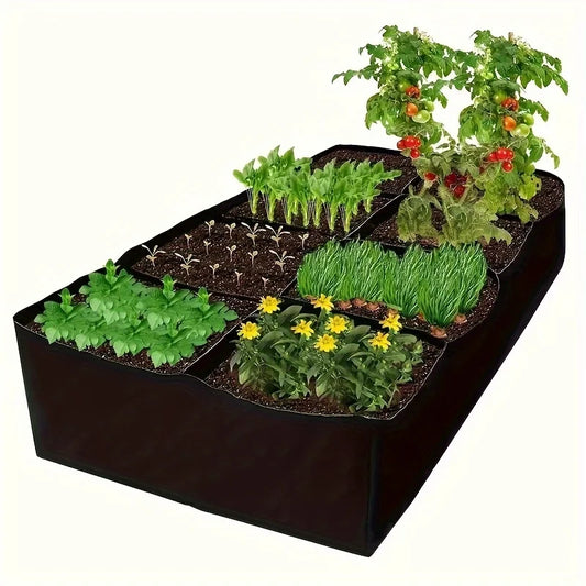 Garden Bed, 128 Gallon 8 Grids Plant Grow Bags, 3x6FT Raised Bed