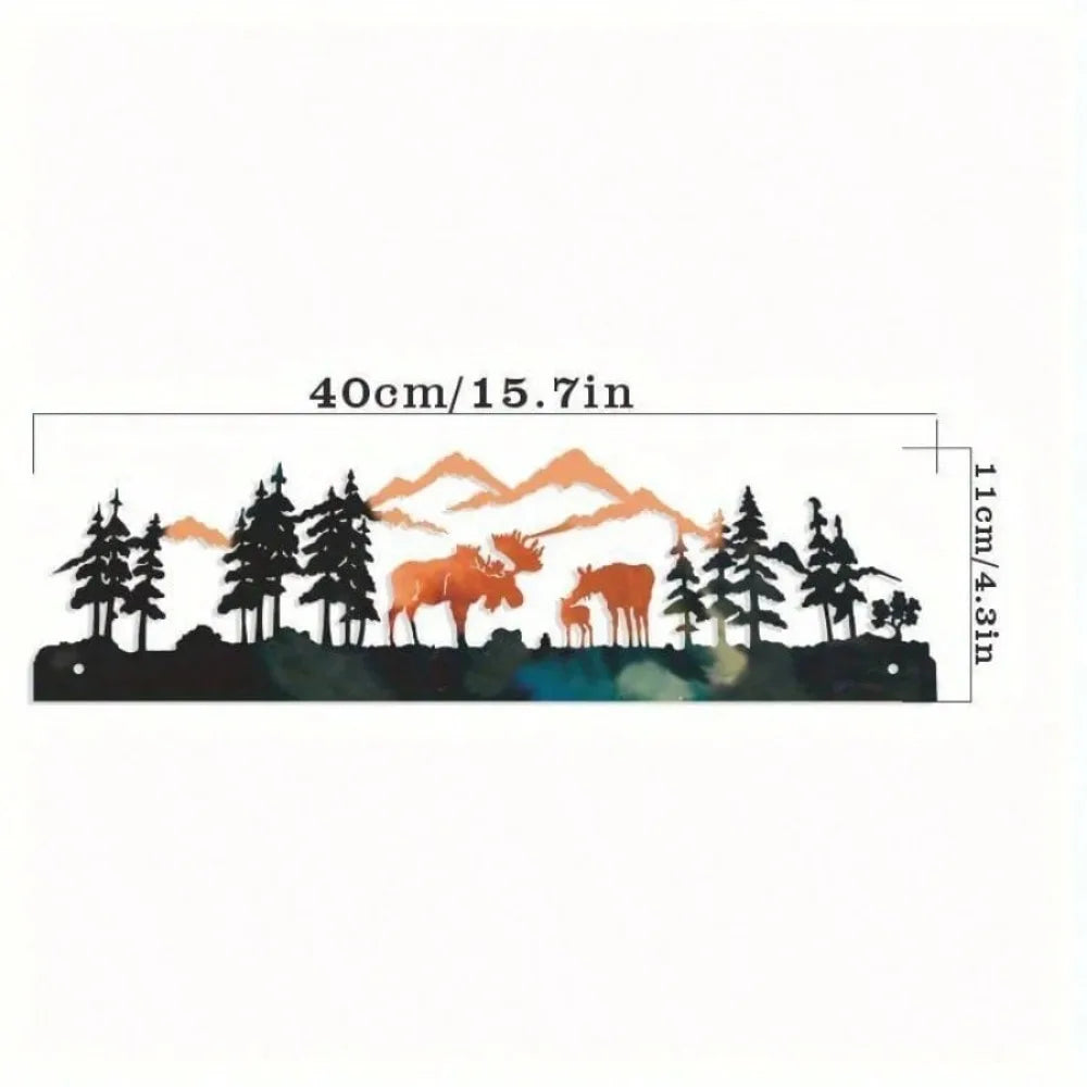 Metal Moose Wall Art, Christmas tree