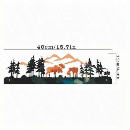 Metal Moose Wall Art, Christmas tree