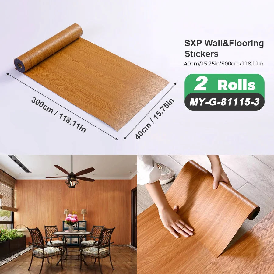 2 Rolls Self-Adhesive Wall and Floor Sticker Peel and Stick 15.75x118.11inch