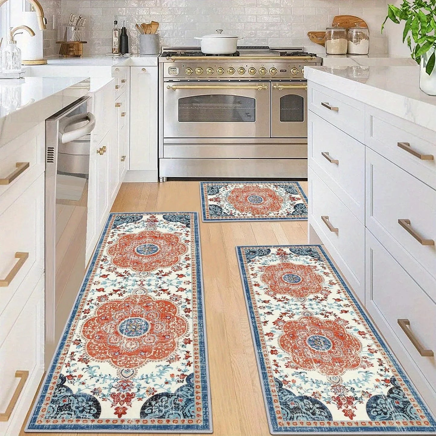 3 pcs floor mat Bohemian style rugs Non-slip washable