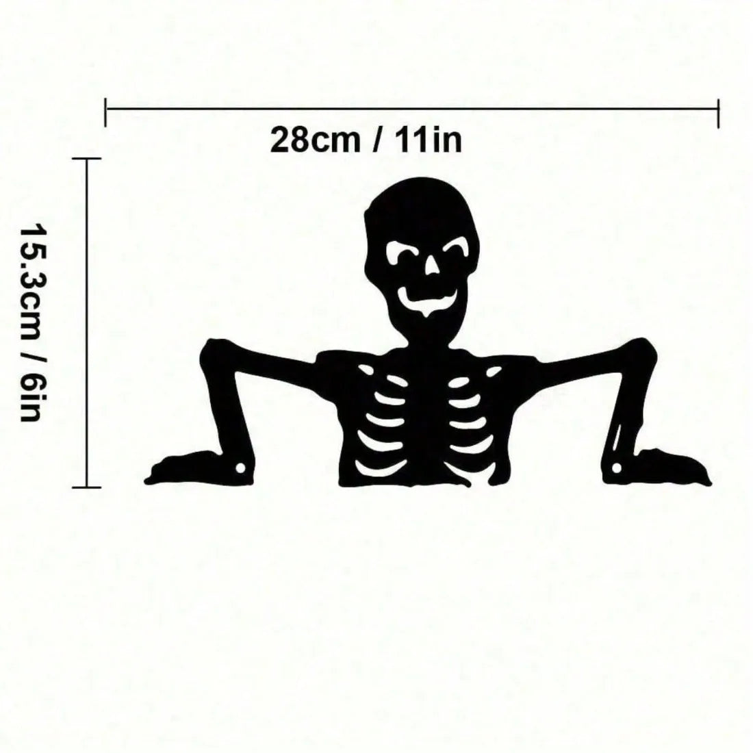 Gothic Metal Skull Silhouette Wall Plaque - Outdoor & Indoor Decor