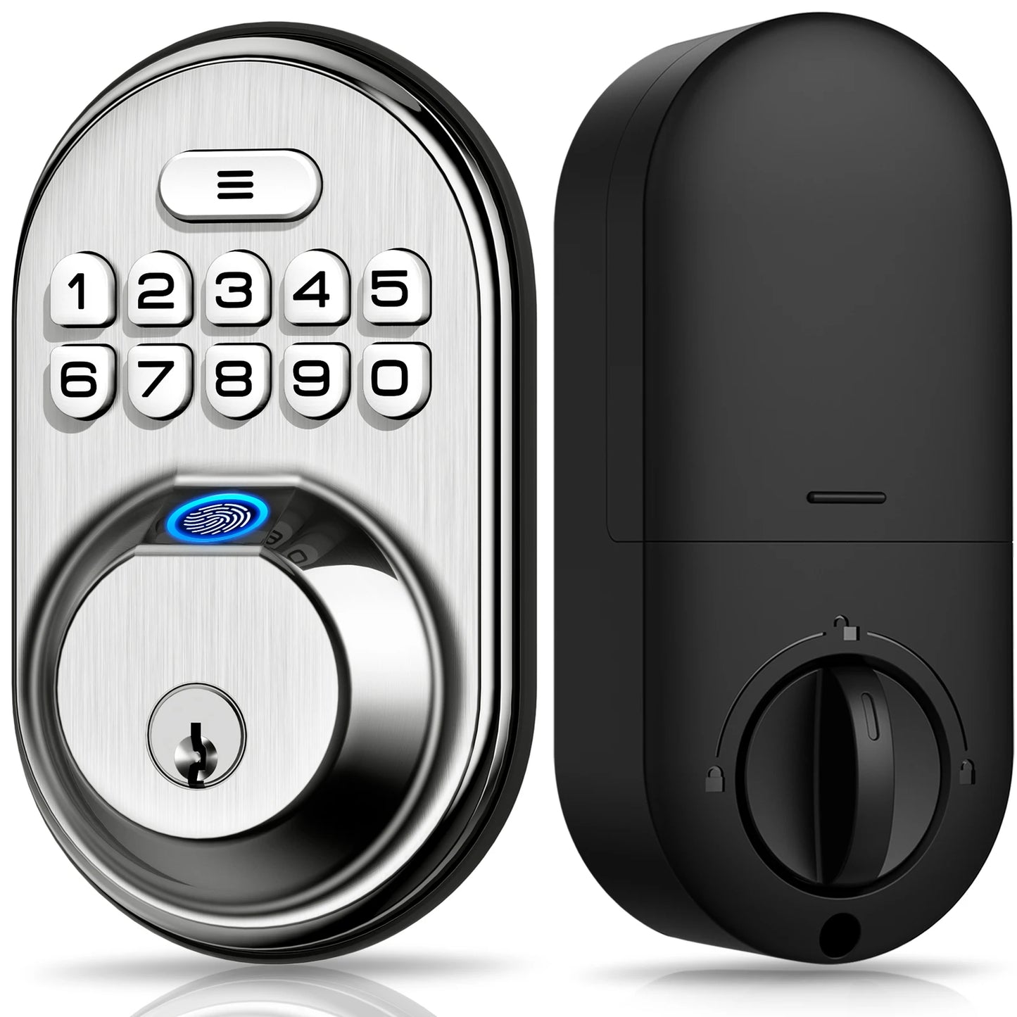 Fingerprint Door Lock Keyless Entry Keypad Deadbolt, Anti Peeping Password for Front Door