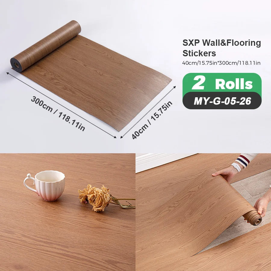 2 Rolls Self-Adhesive Wall and Floor Sticker Peel and Stick 15.75x118.11inch