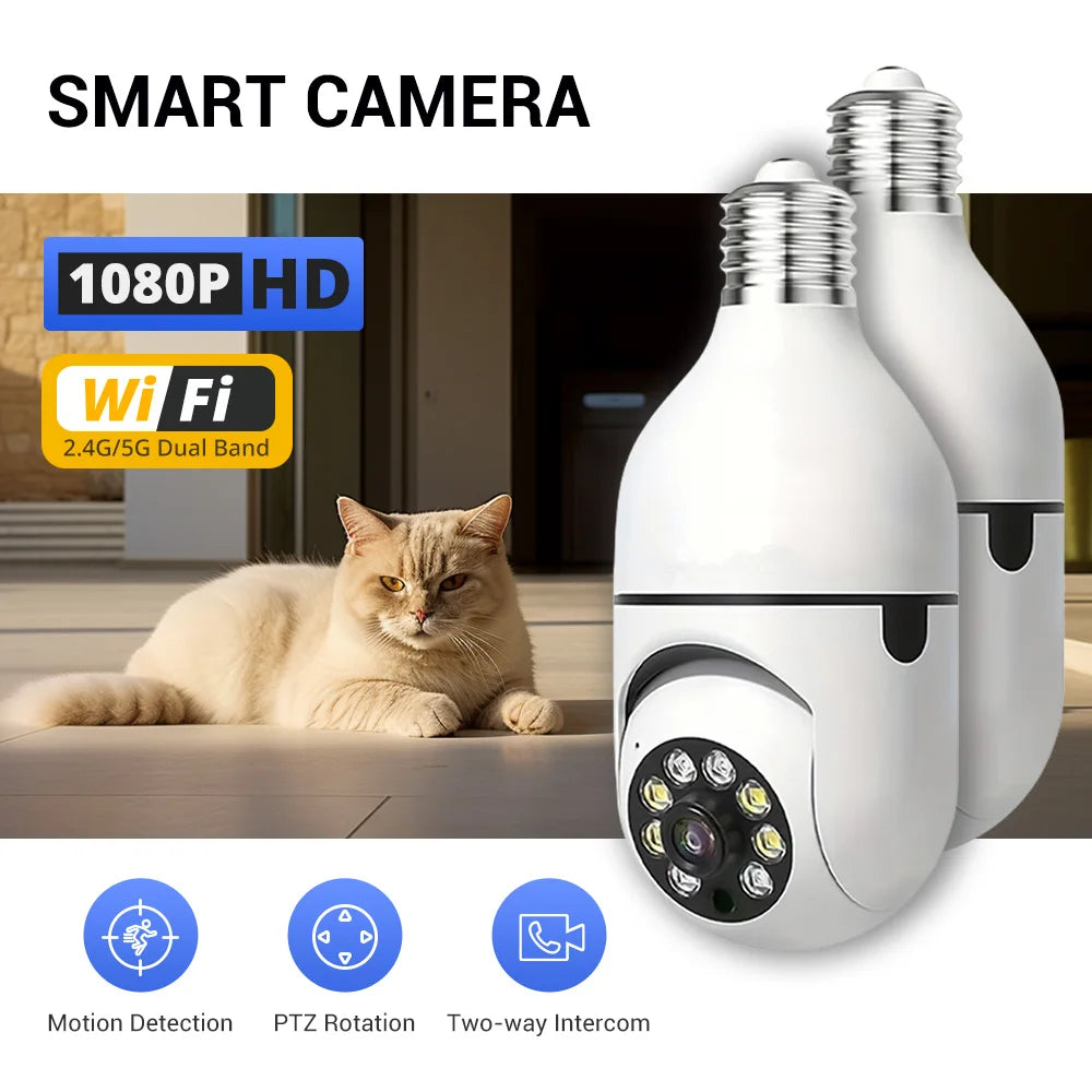 Light Bulb Security Cameras Outdoor Wireless WiFi Camera 5GHz