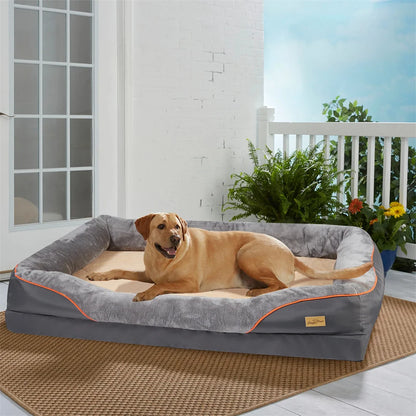 Jumbo Large Orthopedic Dog Bed Memory Foam Pet Sofa Couch Waterproof Elevated Cushion