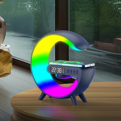 Wireless Speaker Charger Table Lamp with Alarm Clock Charging