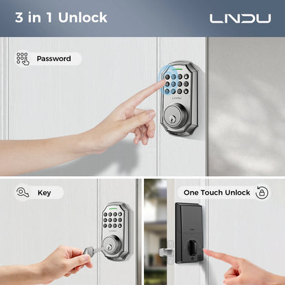 Smart Lock  Electronic Keypad Deadbolt Anti-Peeping Password One Touch Auto-Locking Security Door Lock