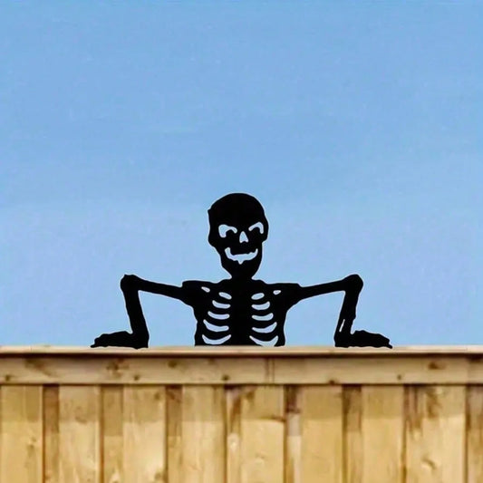 Gothic Metal Skull Silhouette Wall Plaque - Outdoor & Indoor Decor