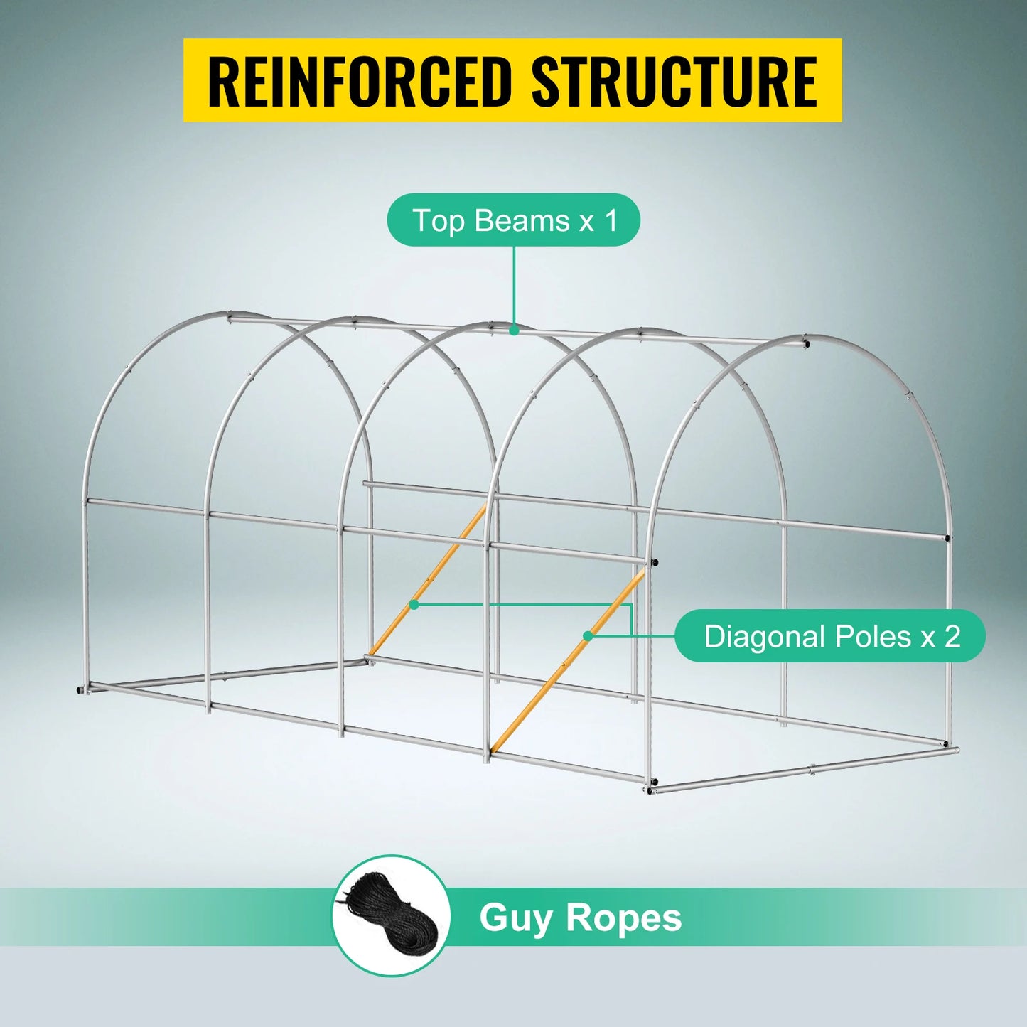 Walk-in Tunnel Greenhouse Galvanized Frame