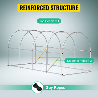 Walk-in Tunnel Greenhouse Galvanized Frame