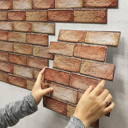 3D Imitation Brick Wall Stickers 30cmX30cm Self-adhesive Waterproof Wallpaper