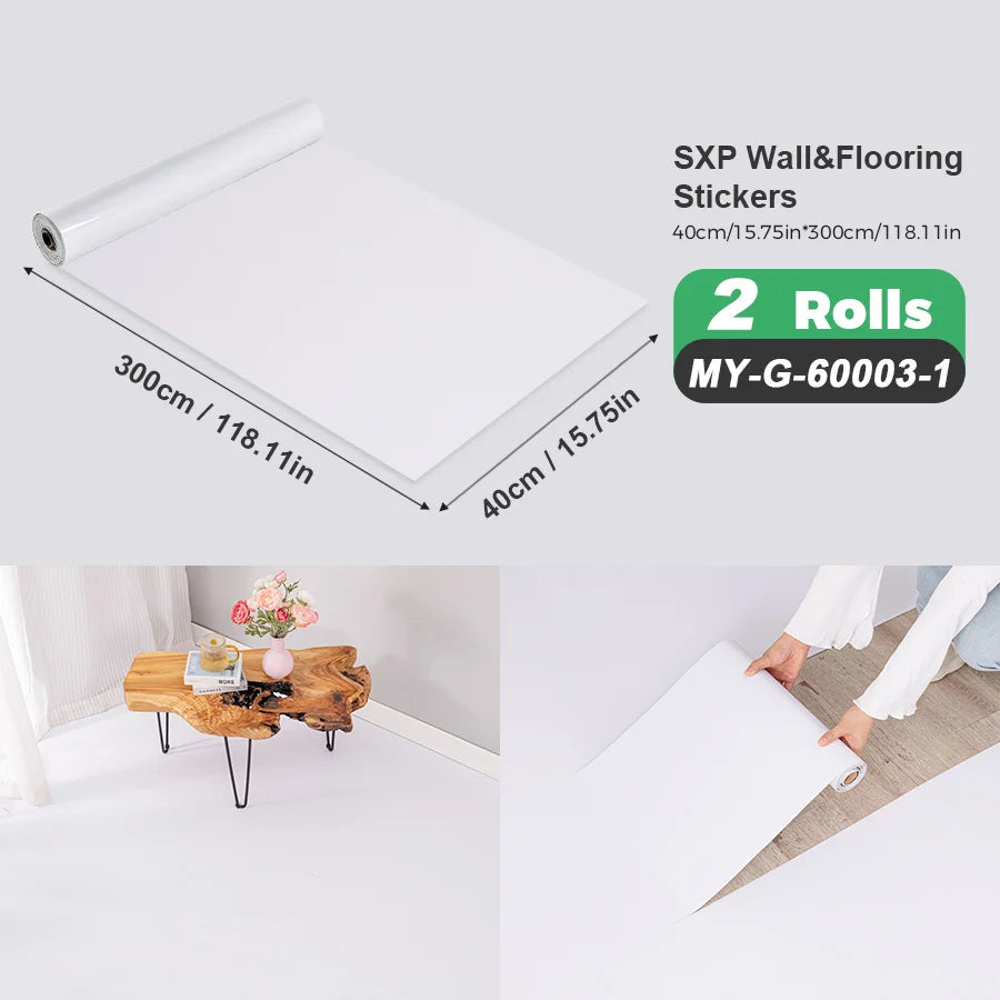 2 Rolls Self-Adhesive Wall and Floor Sticker Peel and Stick 15.75x118.11inch